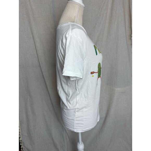 Unfortunate Portrait White Pickleball Tee Size Medium - Picture 4 of 6